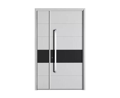 Black Modern Aluminum Alloy Hotel Pivot Main Door - 翻译中...